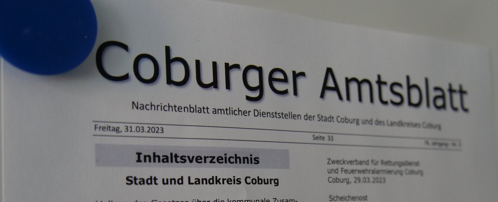 Screenshot Coburger Amtsblatt