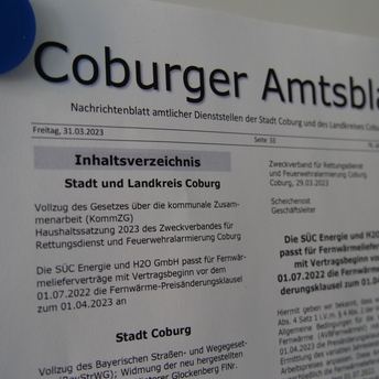 Screenshot Coburger Amtsblatt